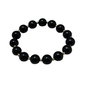 Black Beaded Stretch Bracelet